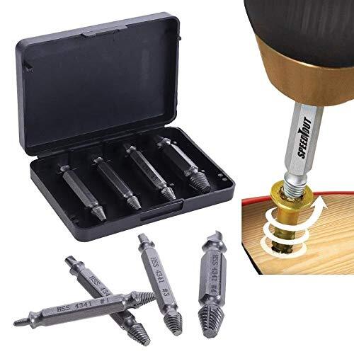 Screw and Bolt Remover Speed Out Extractor Drill Bits Tool Kit for Easy Removal