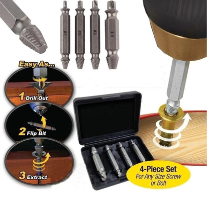 Screw and Bolt Remover Speed Out Extractor Drill Bits Tool Kit for Easy Removal