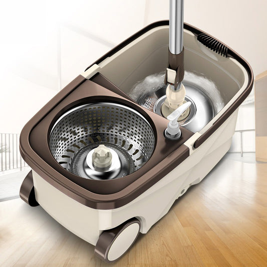 360 Degree Spin Mop Stainless Steel Bucket Kit with Wheels Best Cleaning Tool