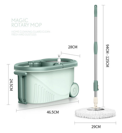 360 Degree Spin Mop Stainless Steel Bucket Kit with Wheels Mint