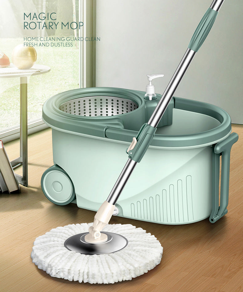 360 Degree Spin Mop Stainless Steel Bucket Kit with Wheels Mint