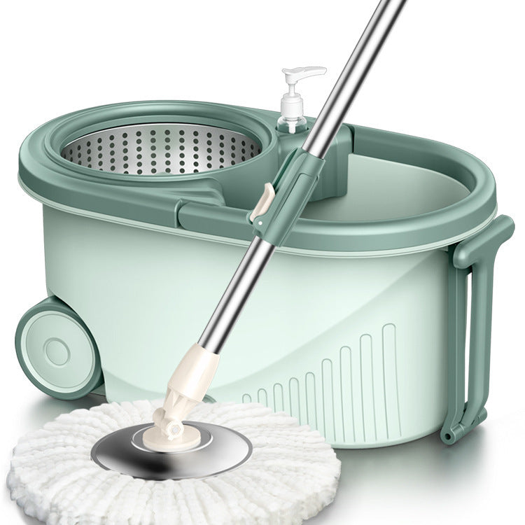 360 Degree Spin Mop Stainless Steel Bucket Kit with Wheels Mint