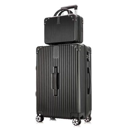 2-Piece Lightweight Cabin Carry-On Luggage Set Black