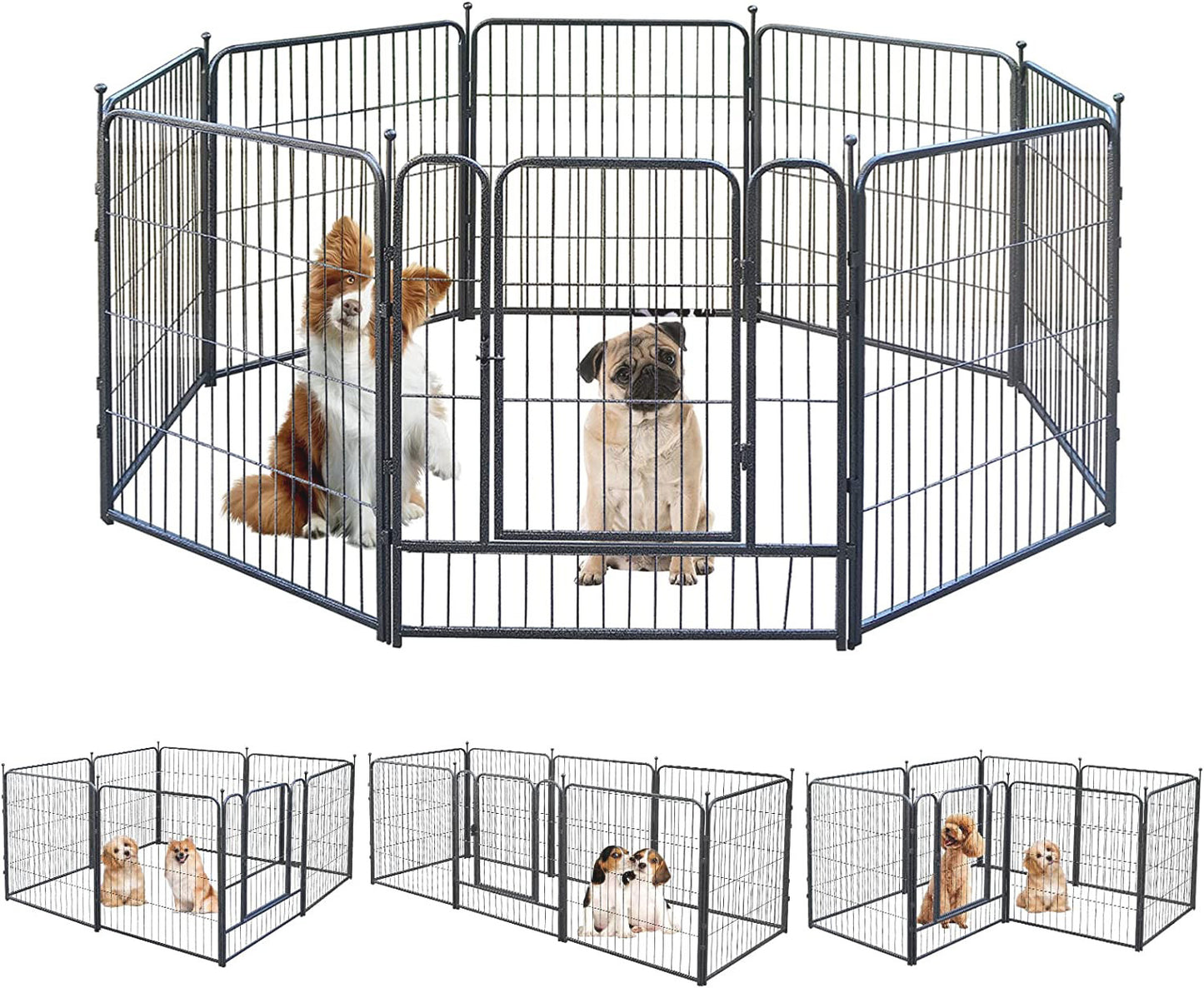 Premium 50x60 Heavy Duty Metal Dog Playpen Exercise Fence Cage for Pets