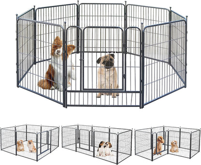 Premium 50x60 Heavy Duty Metal Dog Playpen Exercise Fence Cage for Pets