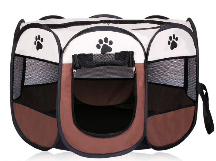 Extra Large Foldable Pet Playpen for Dogs and Cats Chocolate and Cream