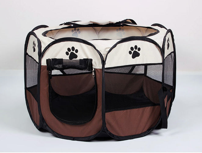 Extra Large Foldable Pet Playpen for Dogs and Cats Chocolate and Cream