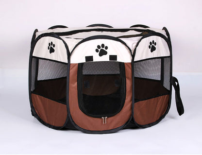 Extra Large Foldable Pet Playpen for Dogs and Cats Chocolate and Cream