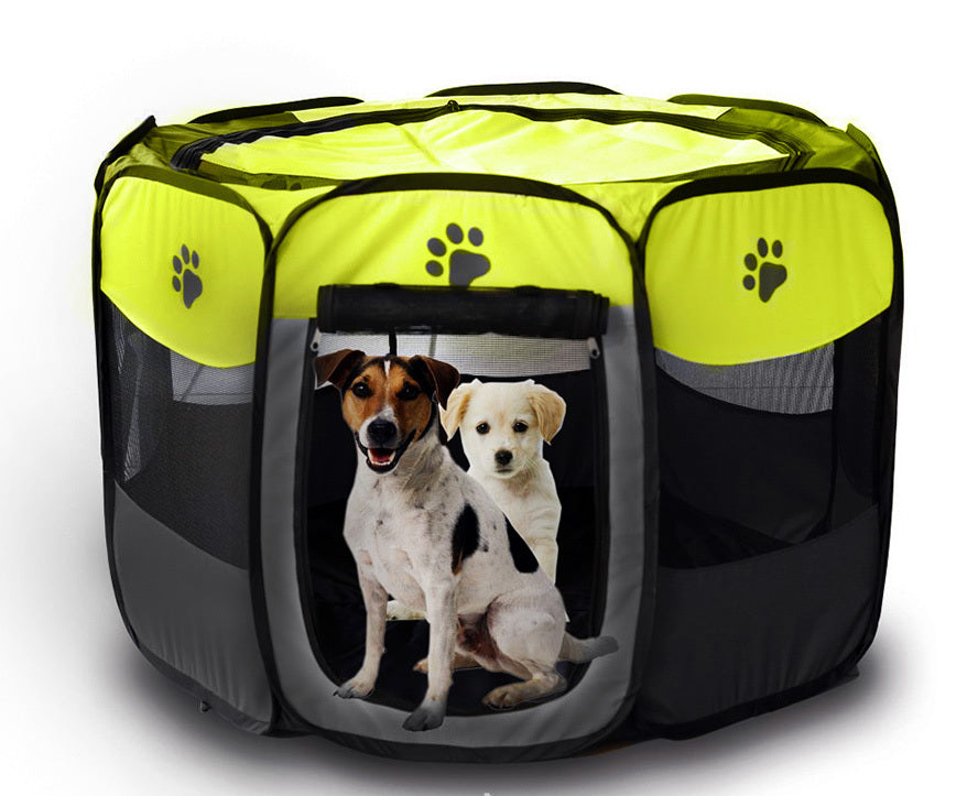 Large Portable Foldable Pet Playpen for Dogs and Cats Black and Yellow