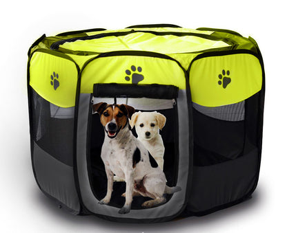 Large Portable Foldable Pet Playpen for Dogs and Cats Black and Yellow