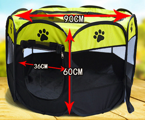 Large Portable Foldable Pet Playpen for Dogs and Cats Black and Yellow