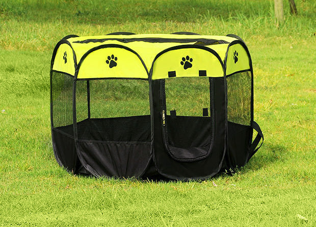 Large Portable Foldable Pet Playpen for Dogs and Cats Black and Yellow