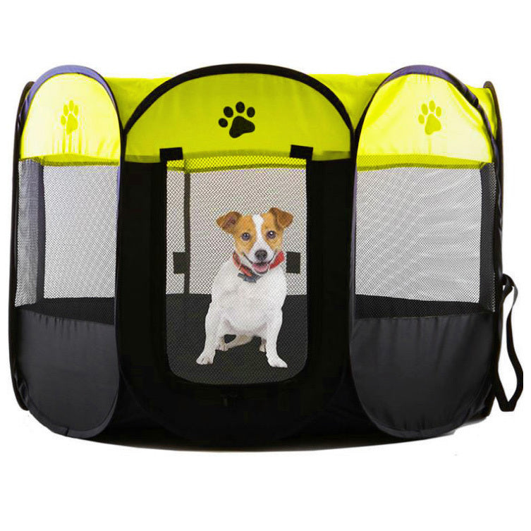 Large Portable Foldable Pet Playpen for Dogs and Cats Black and Yellow