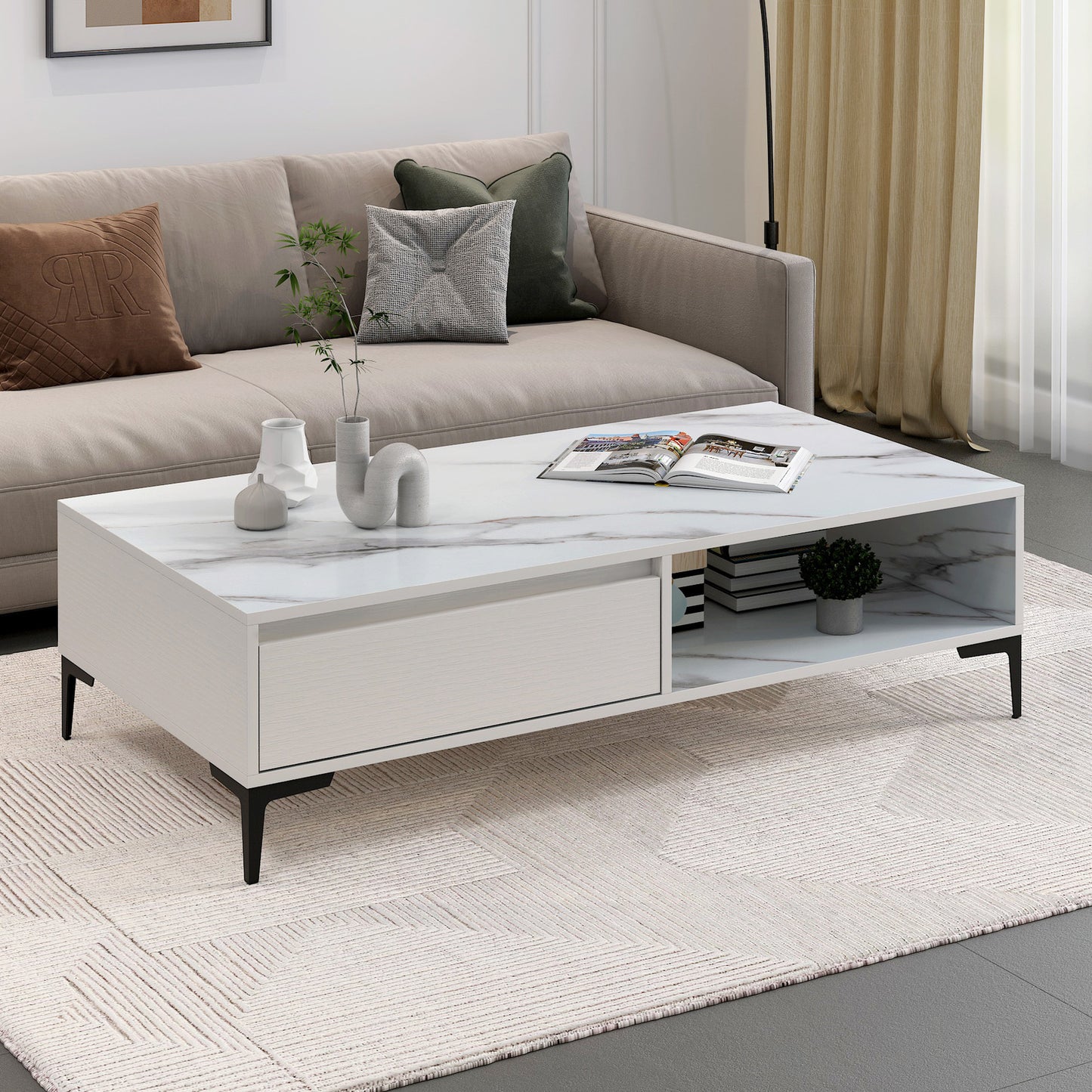 Miro Large Modern Coffee Table with Hidden Storage