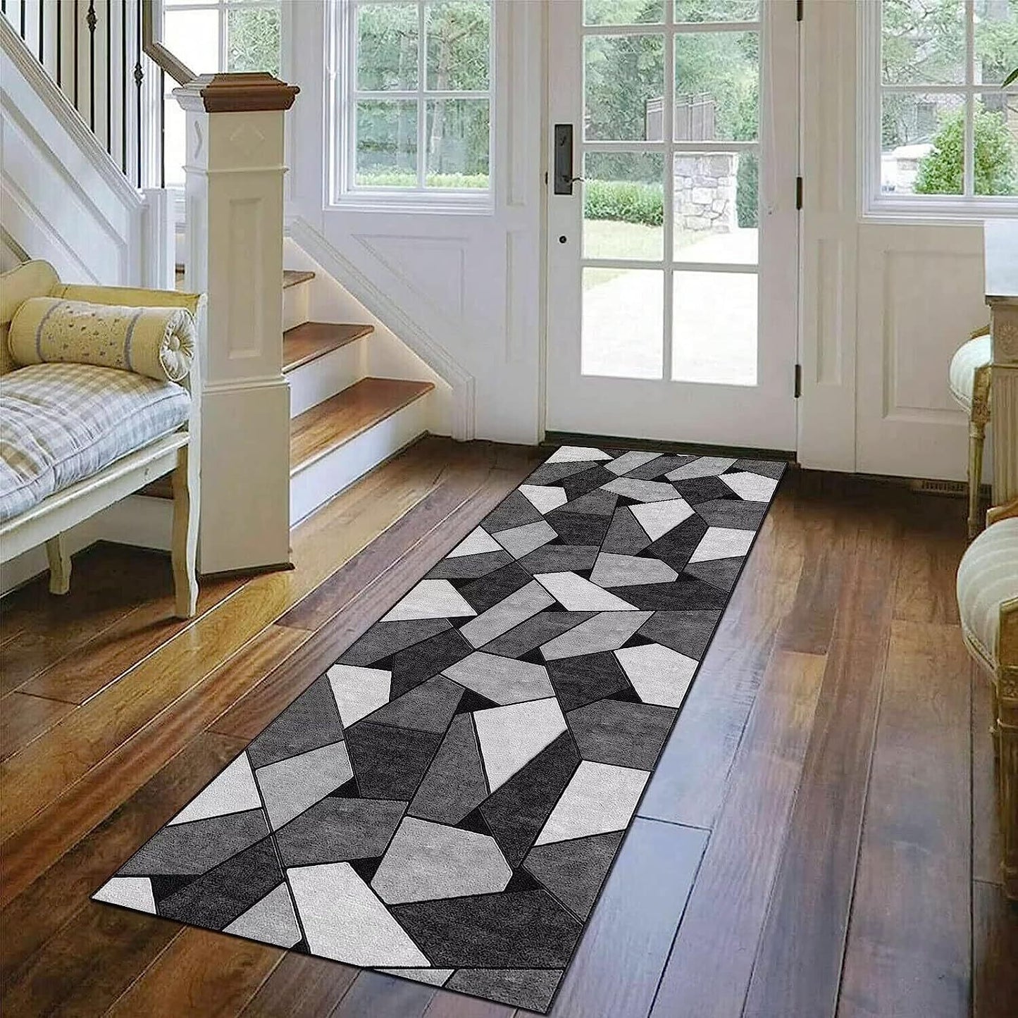 80 x 300 Rock Hallway Runner Area Rug Easy-Care Carpet Mat