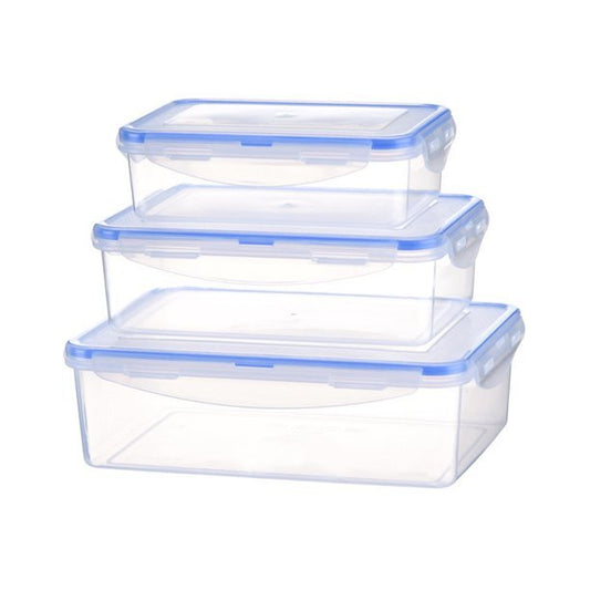 Pack of 3 Rectangle Food Storage Containers with Lids Airtight and Leakproof