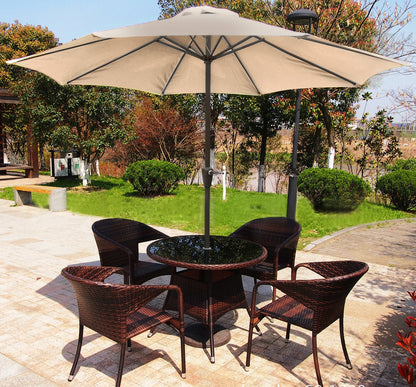 3m Steel Outdoor Garden Patio Market Umbrella Beige Tan