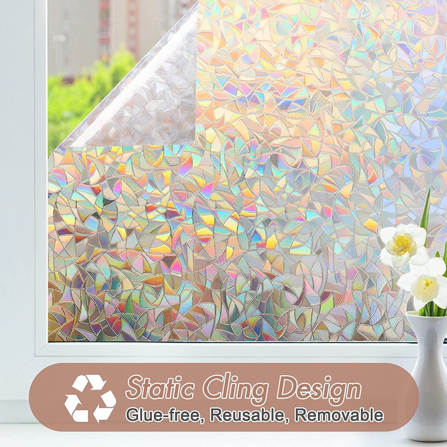 200cm x 45cm Frosted Glass Privacy Window Film Static Cling Vinyl Sticker