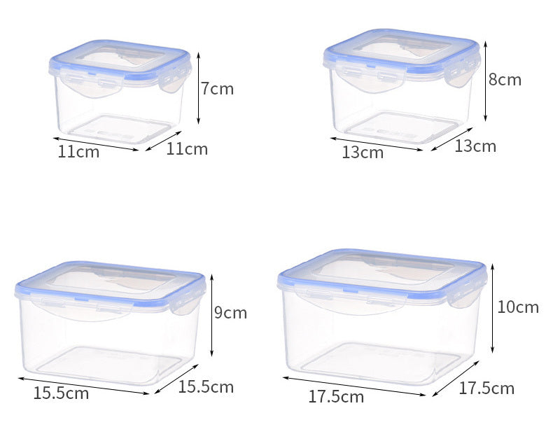 4 Pack Food Storage Containers with Lids Airtight Square Set