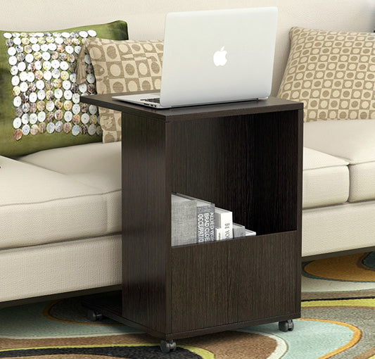 Stylish Sofa Side Table with Magazine Holder Black Walnut