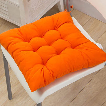 Comfortable Cotton Seat Cushion for Dining or Office Chair Orange