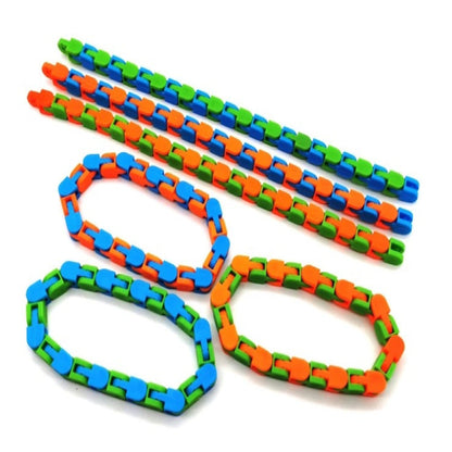 24 Link Wacky Track Snake Puzzle Fidget Toy for Stress Relief and Focus