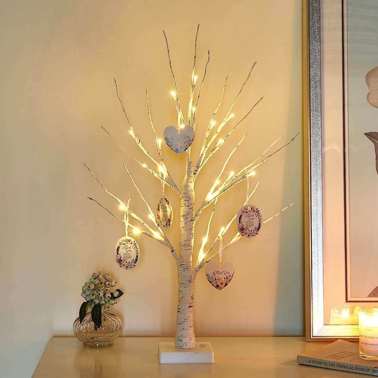 60cm Lighted Birch Tree LED Lamp for Home Decor