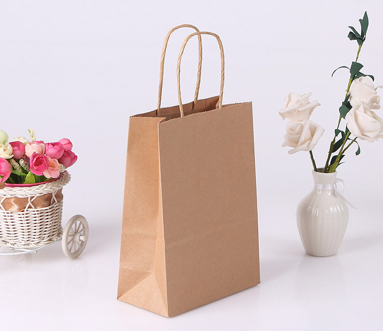 20 Pack Kraft Paper Gift Shopping Bags with Handles Brown