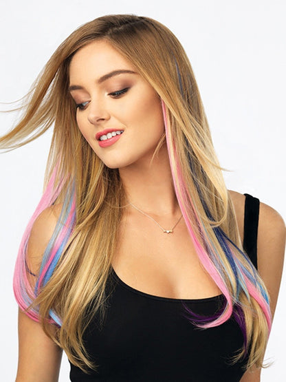 Vibrant Clip In Hair Extension Highlight Candy Pink