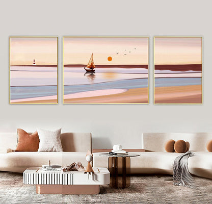 Stunning Oceanscape Canvas Wall Art Aluminium Framed for Home Decor