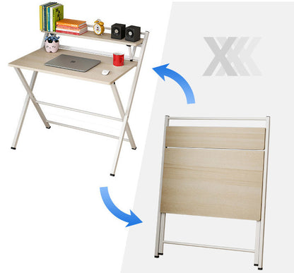 100cm Smart Space-Saving Folding Desk with Shelf White