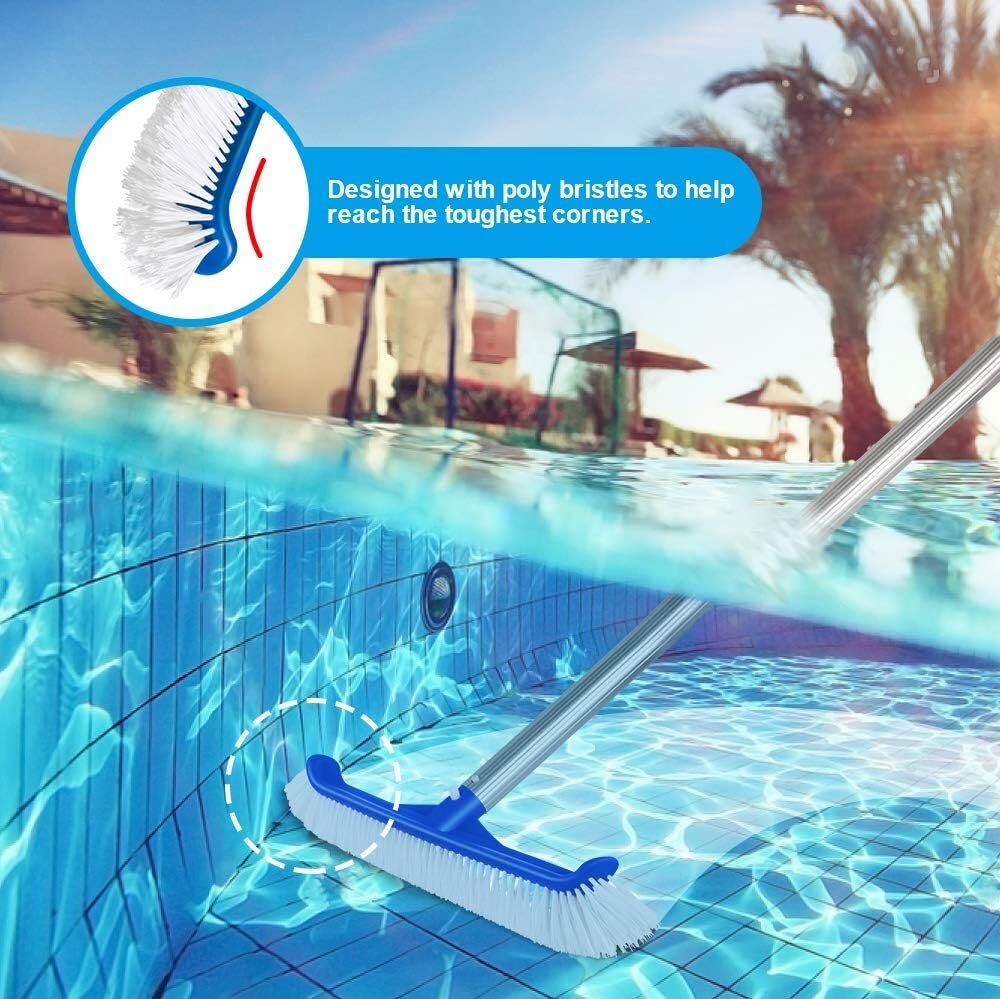 45cm Curved Pool Brush with Nylon Bristles for Effortless Pool Wall Cleaning