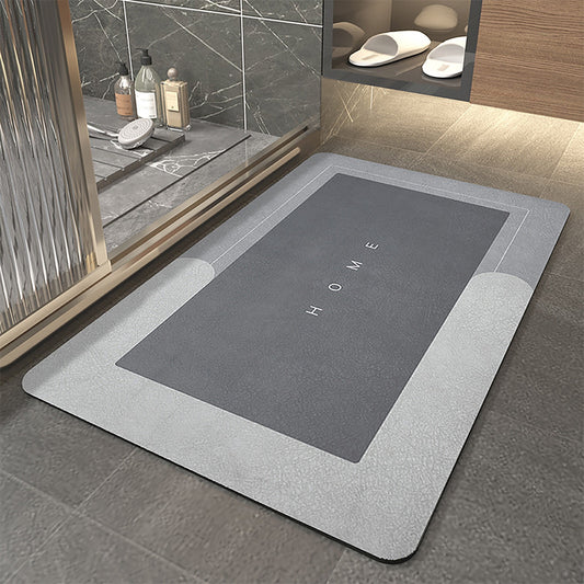 60 x 90 Super Absorbent Non-Slip Bath Door Mat Light Grey