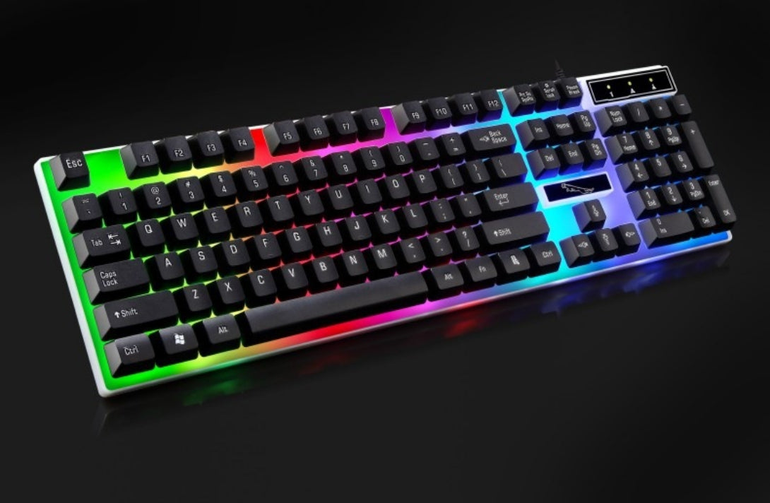 RGB Wired Gaming Keyboard and Mouse Combo Set Black Backlit