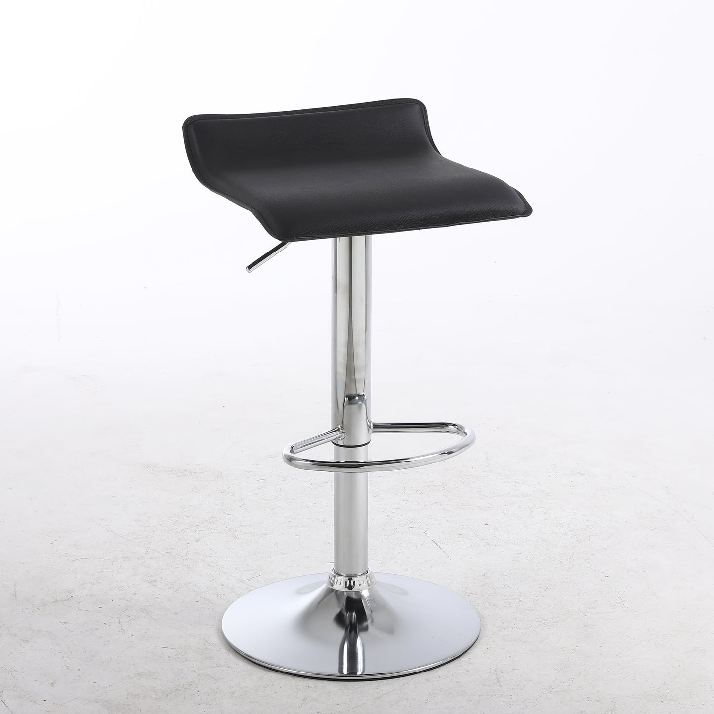 Set of 2 Modern PU Leather Kitchen Bar Stools Black