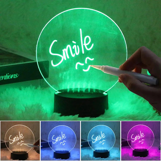 Rechargeable LED Night Light with Erasable Message Board for Kids and Adults