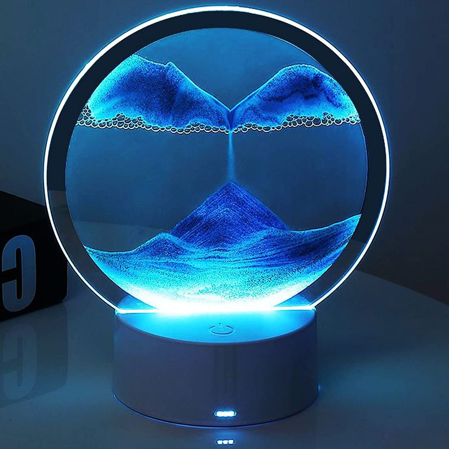 3D Moving Sand Art LED Table Lamp with Colour-changing Night Light