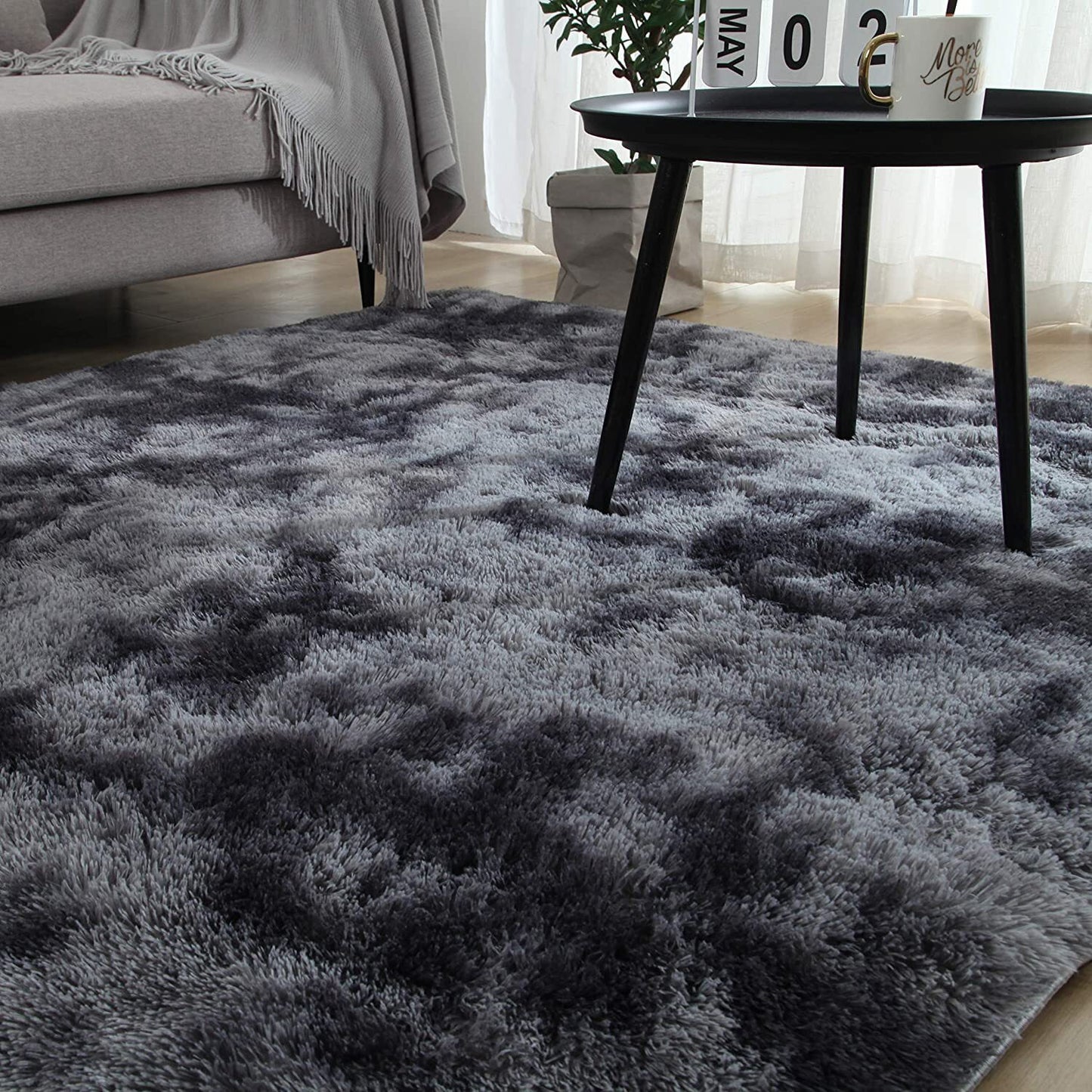 Extra Large 300 x 200 Soft Cozy Shag Rug Charcoal Grey