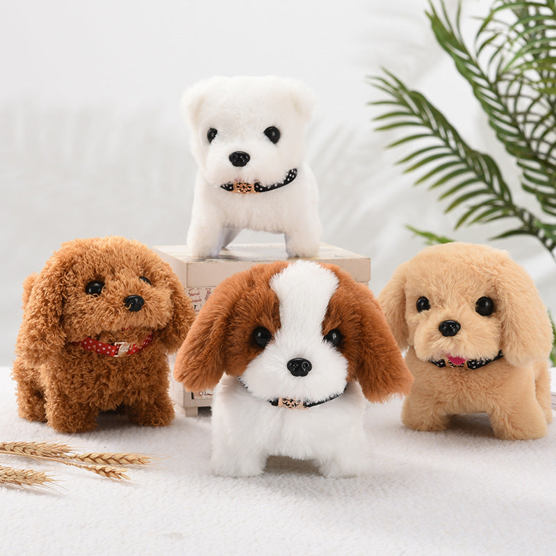 Realistic Walking Barking Plush Puppy Dog Toy for Kids