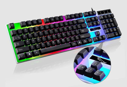 RGB Wired Gaming Keyboard and Mouse Combo Set Black Backlit