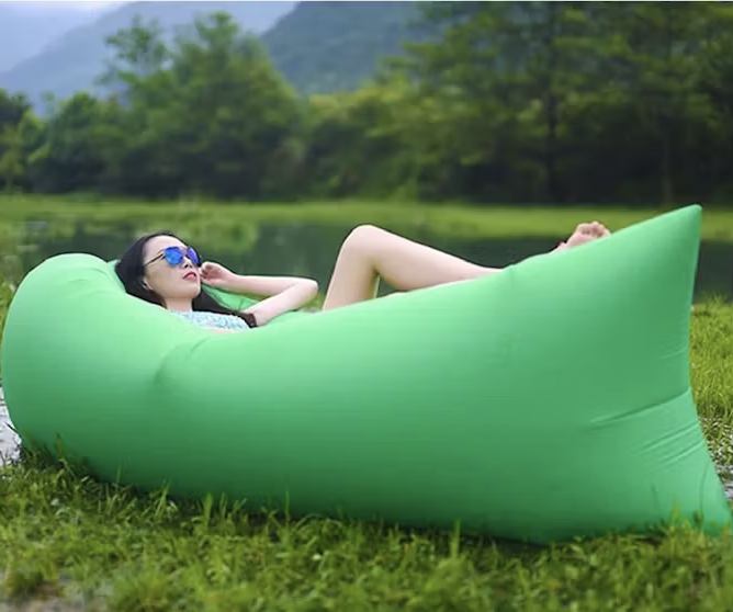 Portable Inflatable Air Sofa Lounger Lazy Couch for Outdoor Camping (Green)