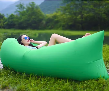 Portable Inflatable Air Sofa Lounger Lazy Couch for Outdoor Camping (Green)