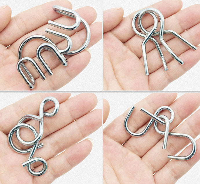 IQ Brain Teaser Metal Wire Puzzle Game Educational Toy for Kids and Adults