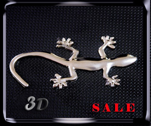 Gecko 3D Chrome Car Emblem Sticker Auto Decal