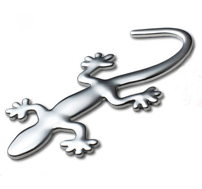 Gecko 3D Chrome Car Emblem Sticker Auto Decal