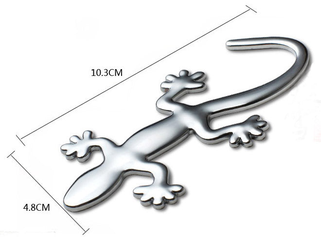 Gecko 3D Chrome Car Emblem Sticker Auto Decal