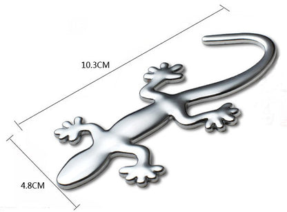 Gecko 3D Chrome Car Emblem Sticker Auto Decal