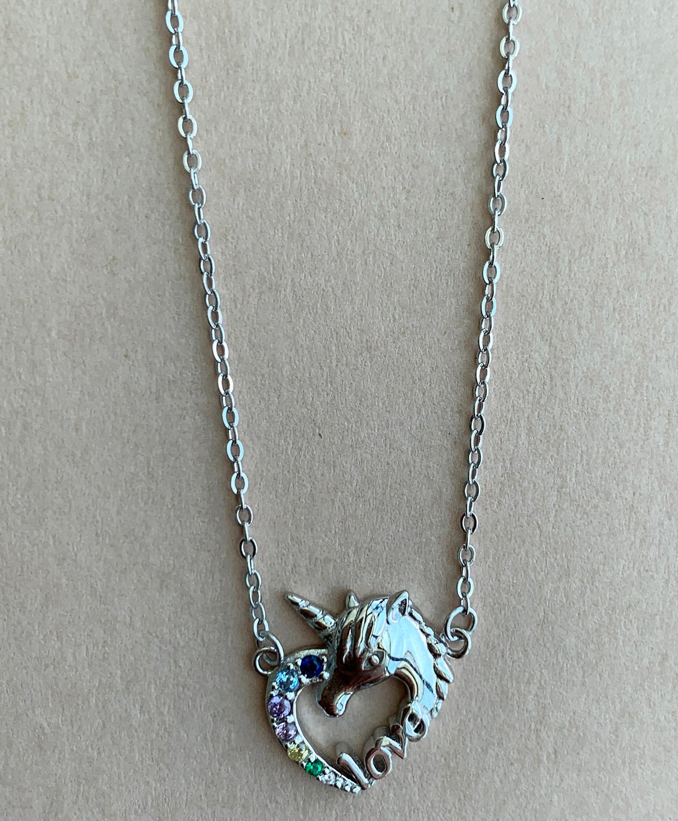 Sterling Silver Unicorn Necklace Magical Jewelry Gift