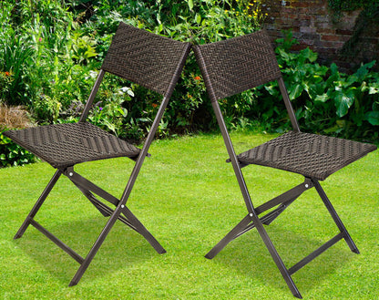 Stylish Rattan Wicker Folding Outdoor Chairs for Patio and Garden