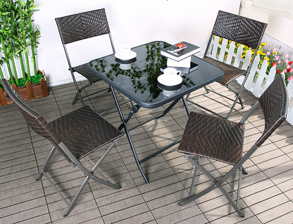 Stylish Rattan Wicker Folding Outdoor Chairs for Patio and Garden